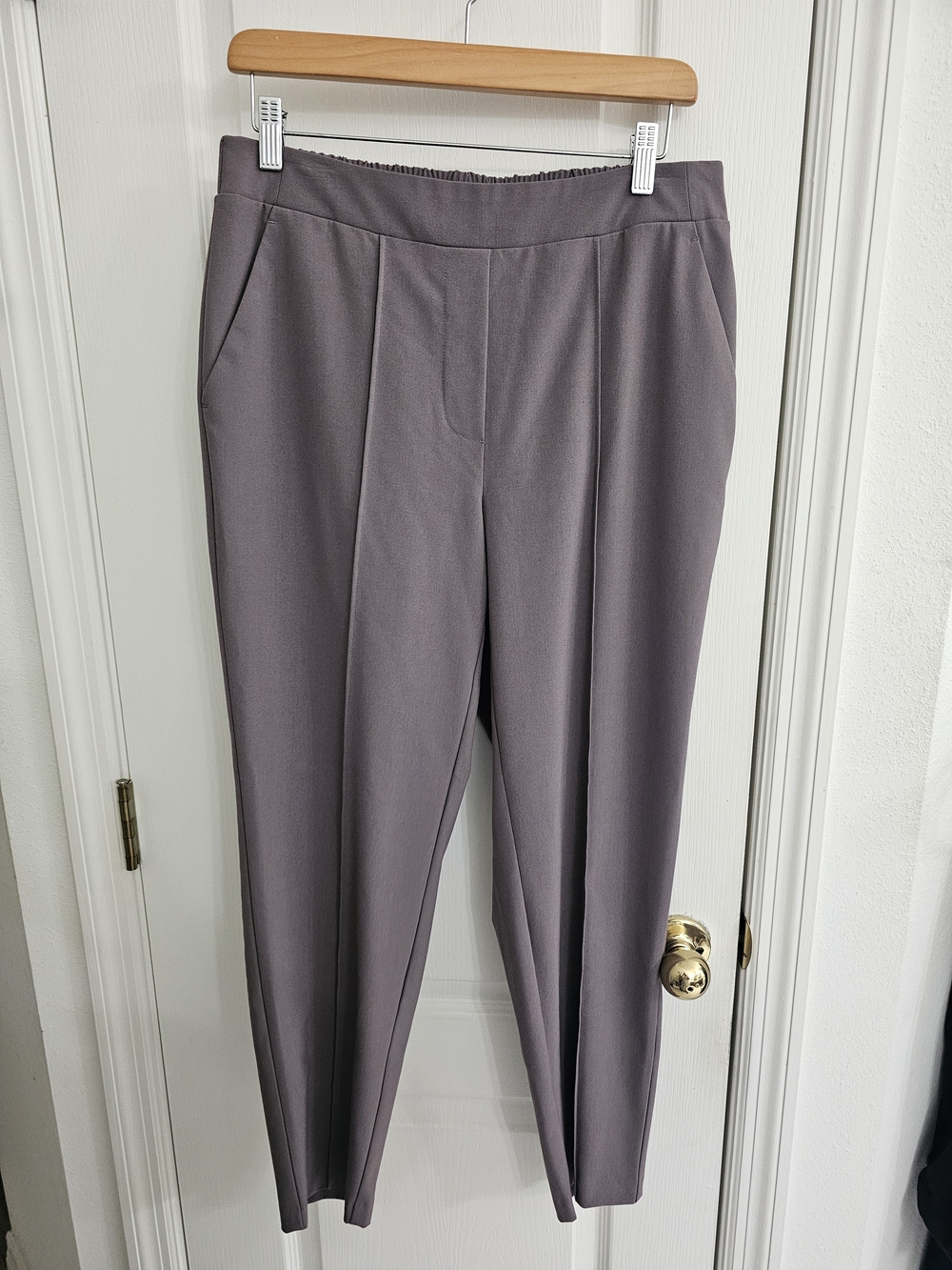 Nine West Mauve Gray Tailored Pull-On Trousers